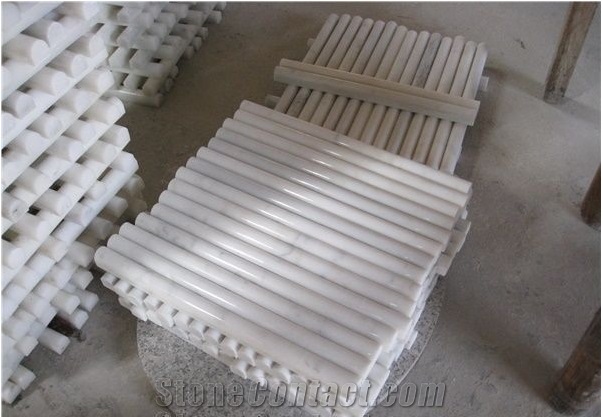 High Quality Oriental White Marble Bullnose Pencil Moldings